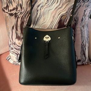 Kate Spade black leather crossbody handbag